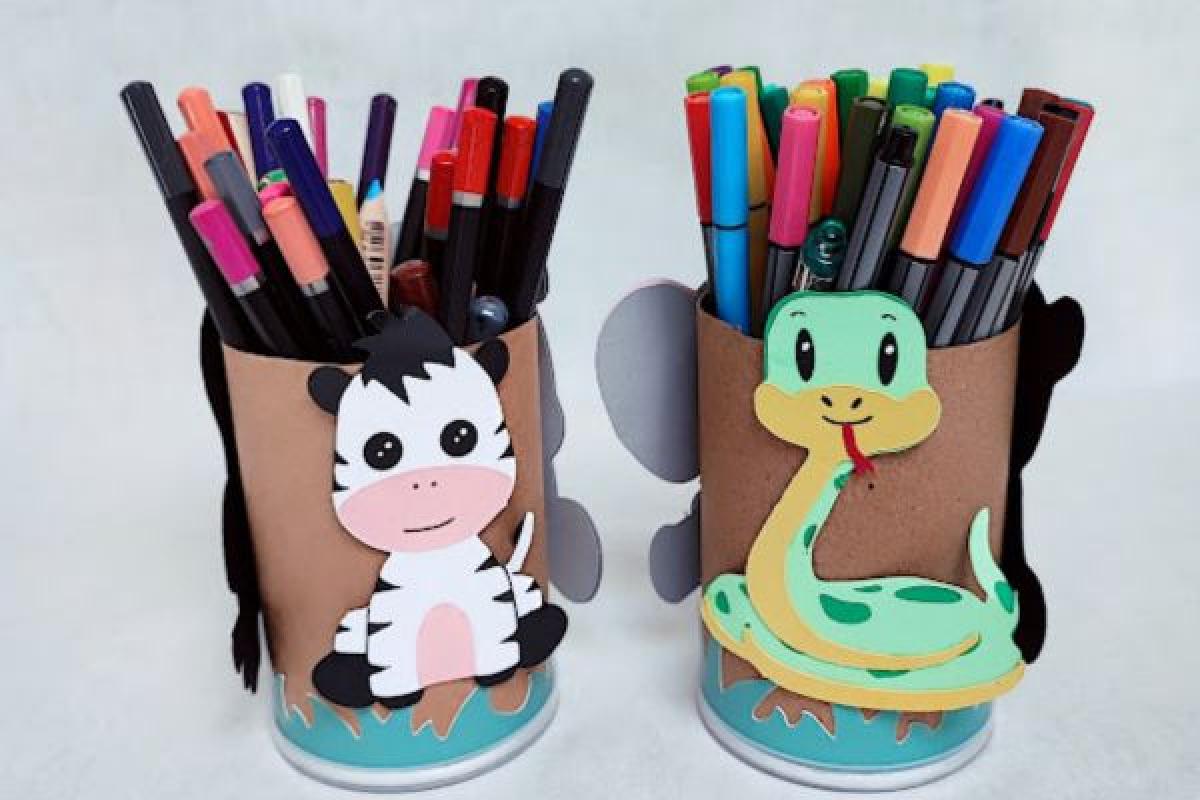 Pot à stylos bonbons thème Jungle