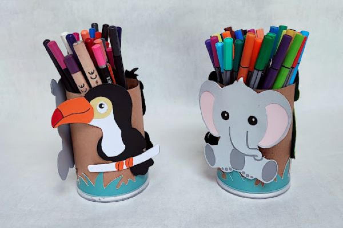 Pot à stylos bonbons thème Jungle