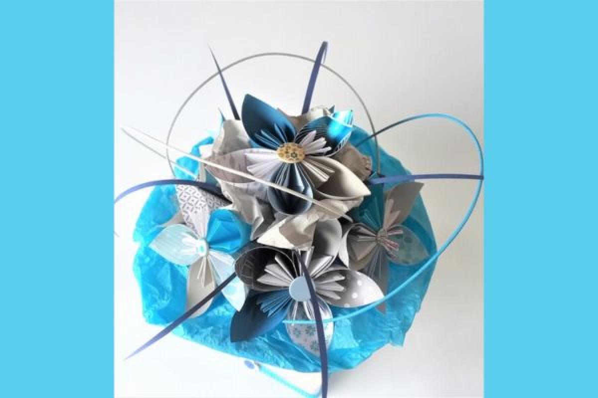 Centre de table fleurs Origami