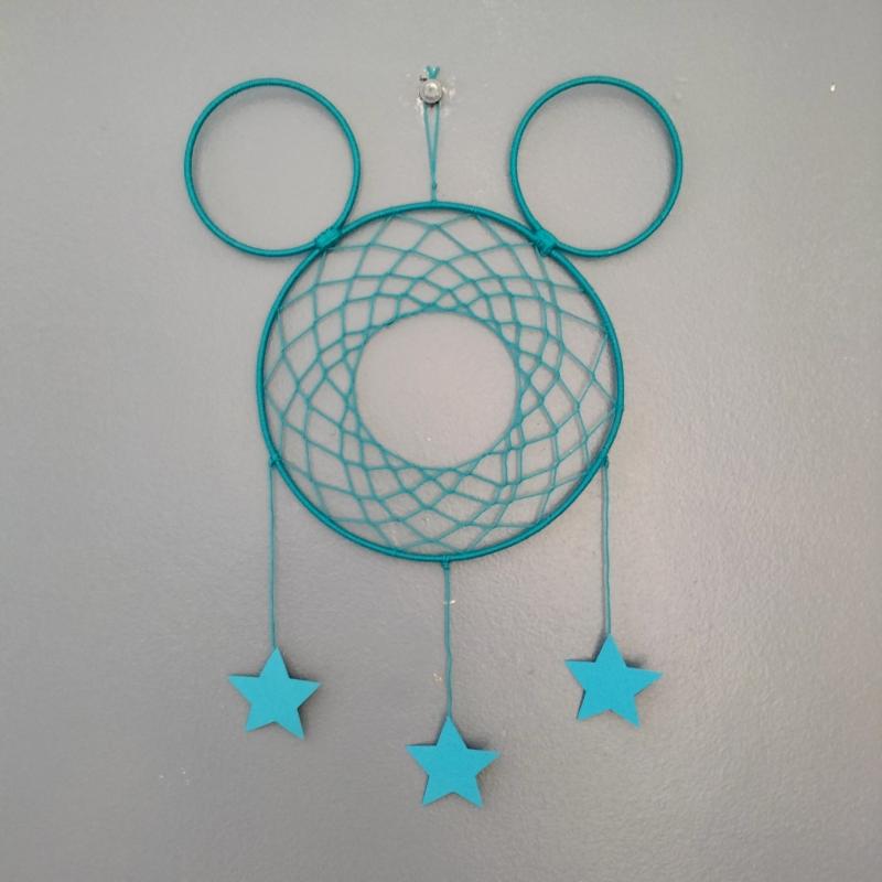Attrape-rêves tête de Mickey bleu turquoise 