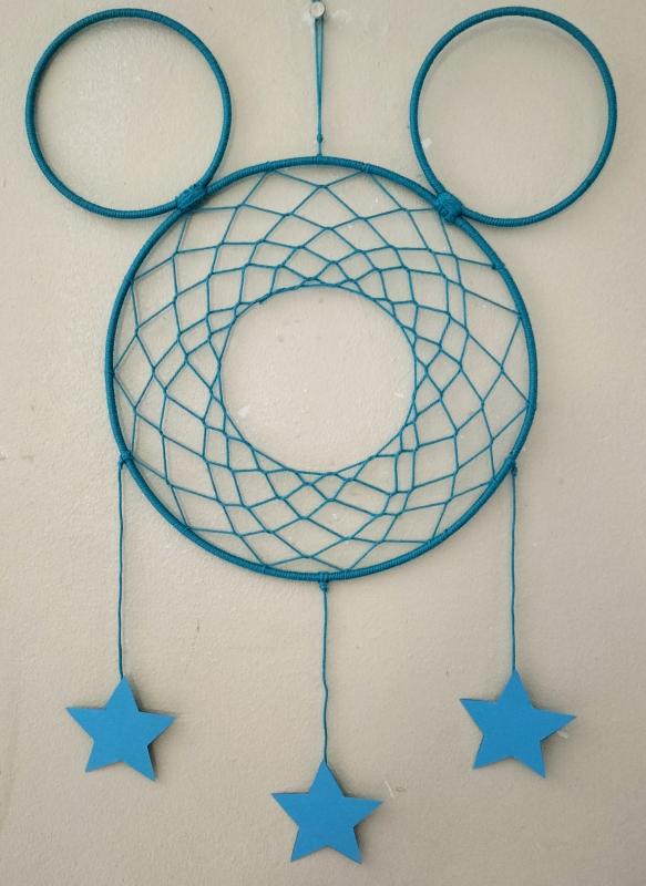 Attrape-rêves tête de Mickey bleu turquoise 