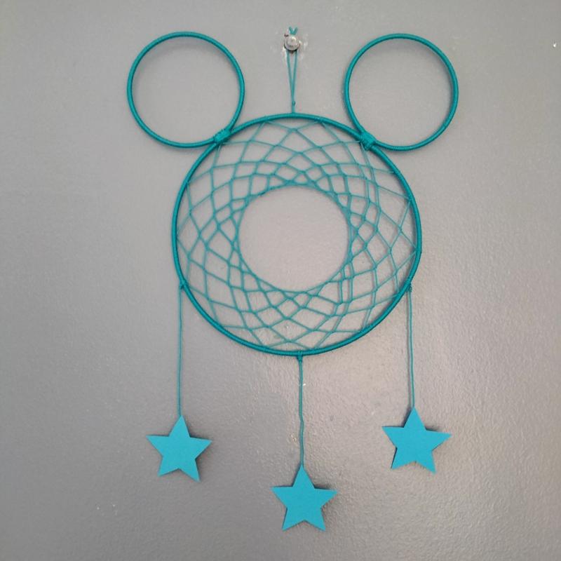 Attrape-rêves tête de Mickey bleu turquoise 