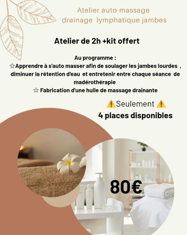 Atelier auto massage drainage lymphatique jambes